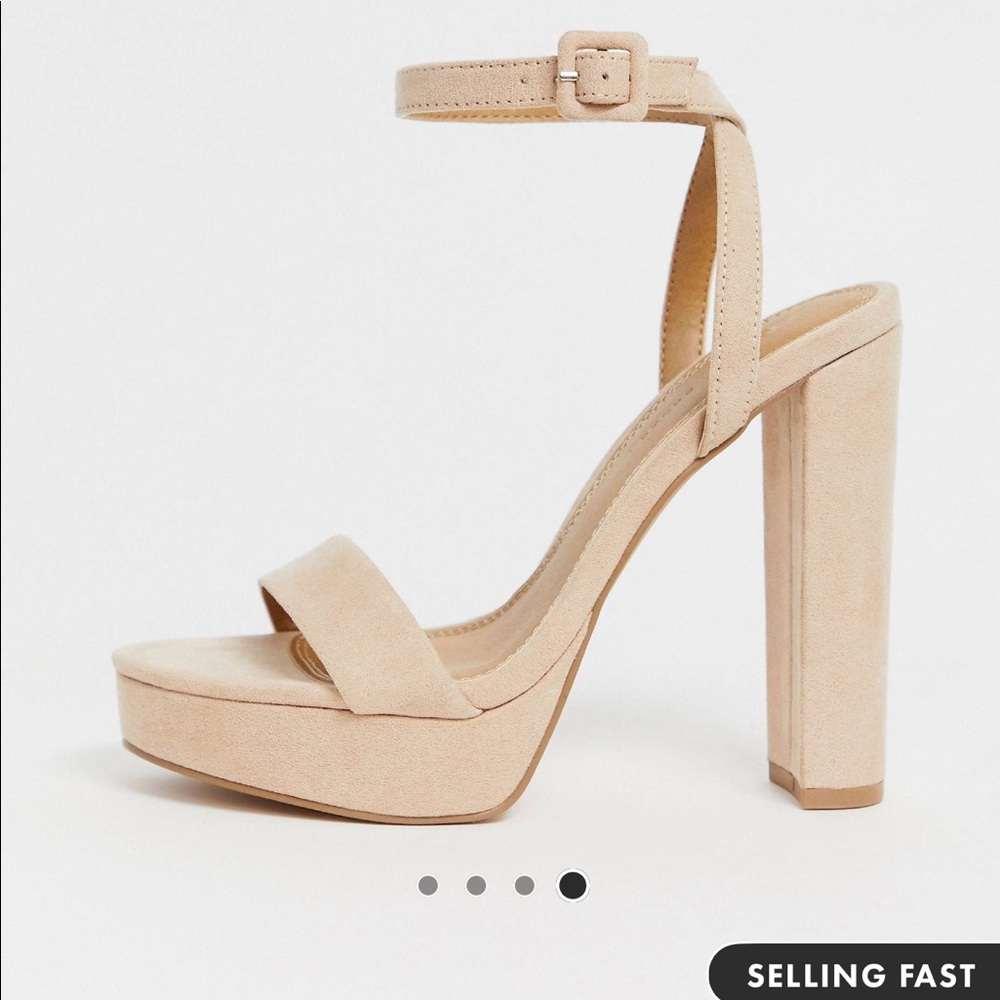 Asos design beige heeled sandal worn once !!!